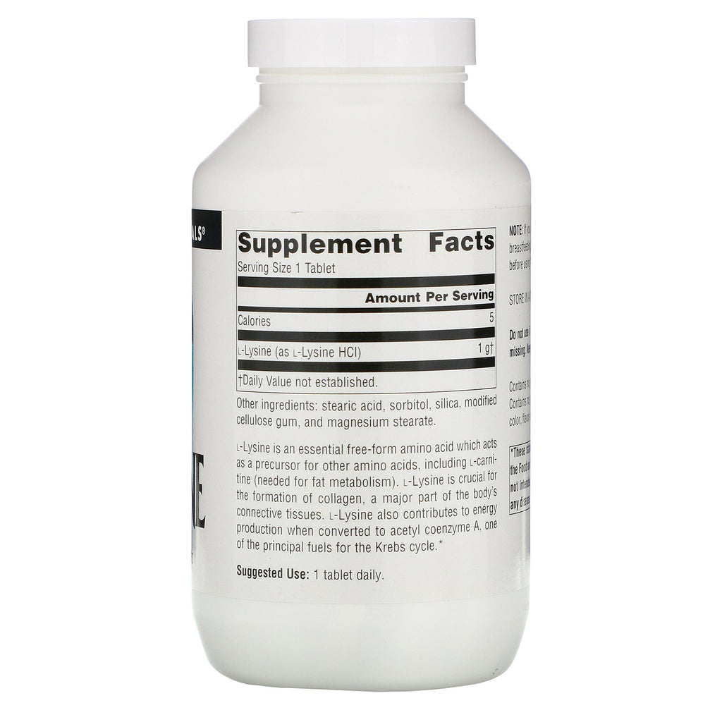 Source Naturals, L-lisina, 1000 mg, 200 tabletas