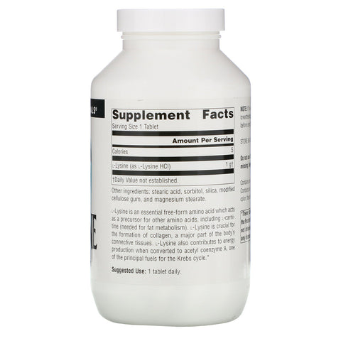 Source Naturals, L-lisina, 1000 mg, 200 tabletas