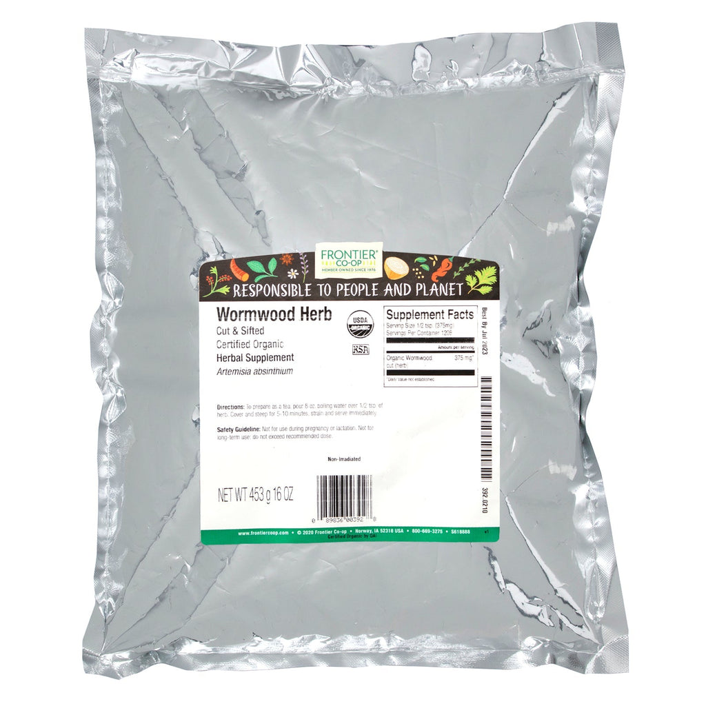 Frontier Natural Products, udskåret og sigtet malurt urt, 16 oz (453 g)