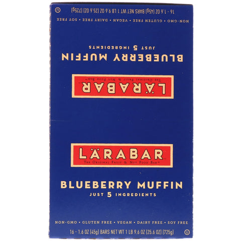 Larabar, The Original Fruit & Nut Food Bar, Blueberry Muffin, 16 Bars, 1.6 oz (45 g) Each