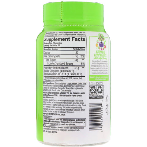 VitaFusion, Probiotic, Natural Raspberry, Peach & Mango Flavor, 5 Billion CFUs, 70 Gummies