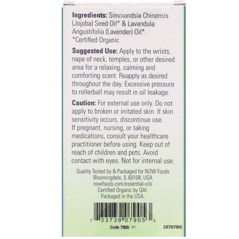 Now Foods, Certified  Lavender Roll-On, 1/3 fl oz (10 ml)