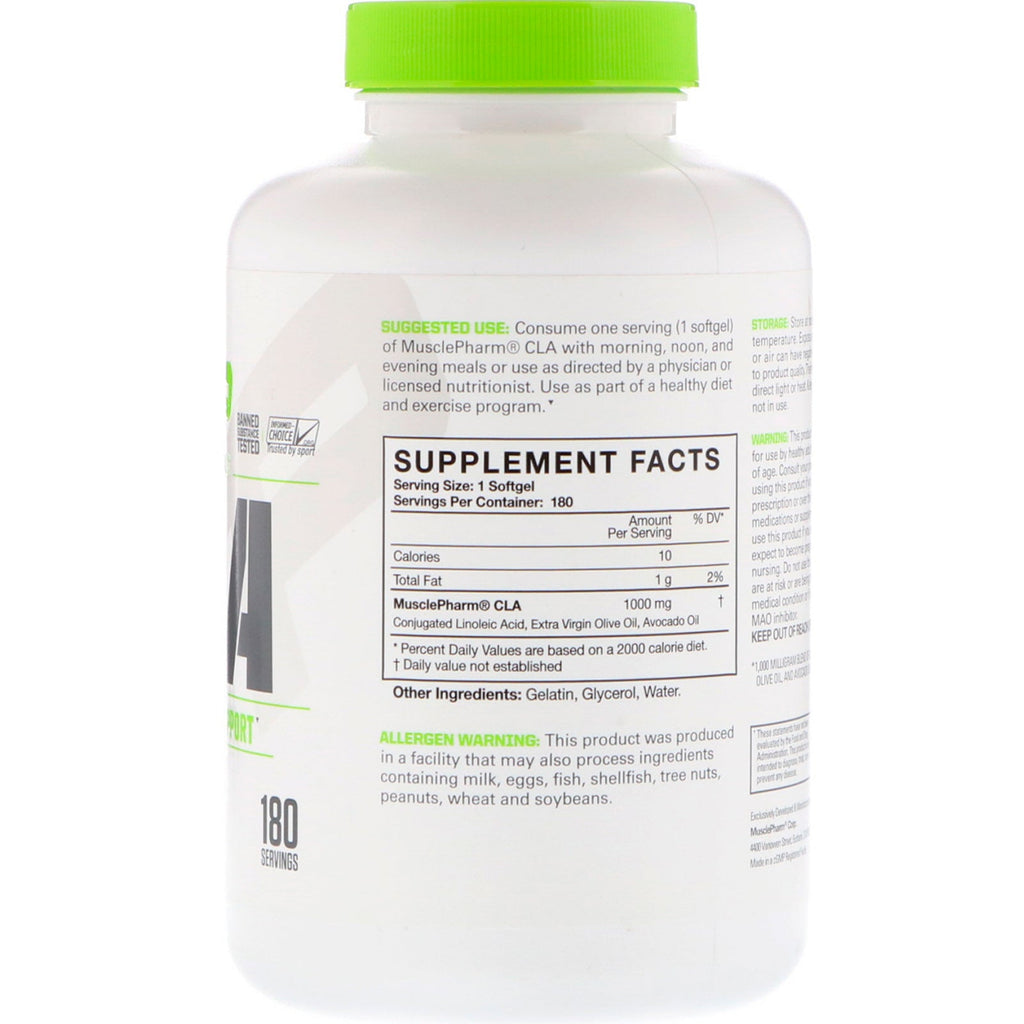 MusclePharm, Essentials, CLA, 1.000 mg, 180 softgels