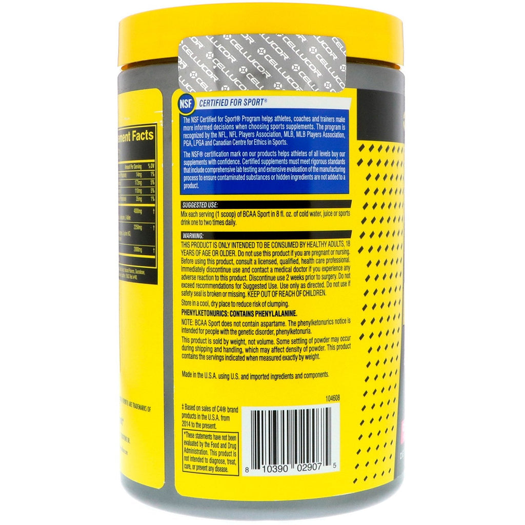 Cellucor, BCAA Sport, All Day Hydration &amp; Recovery, Cherry Limeade, 11,6 oz (330 g)
