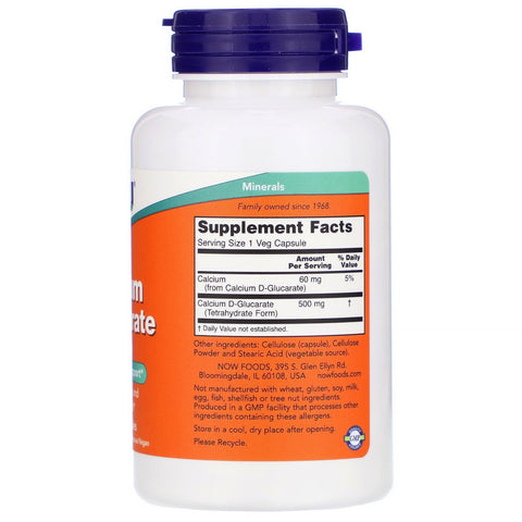 Now Foods, Calcium D-Glucarate, 500 mg, 90 Veg Capsules