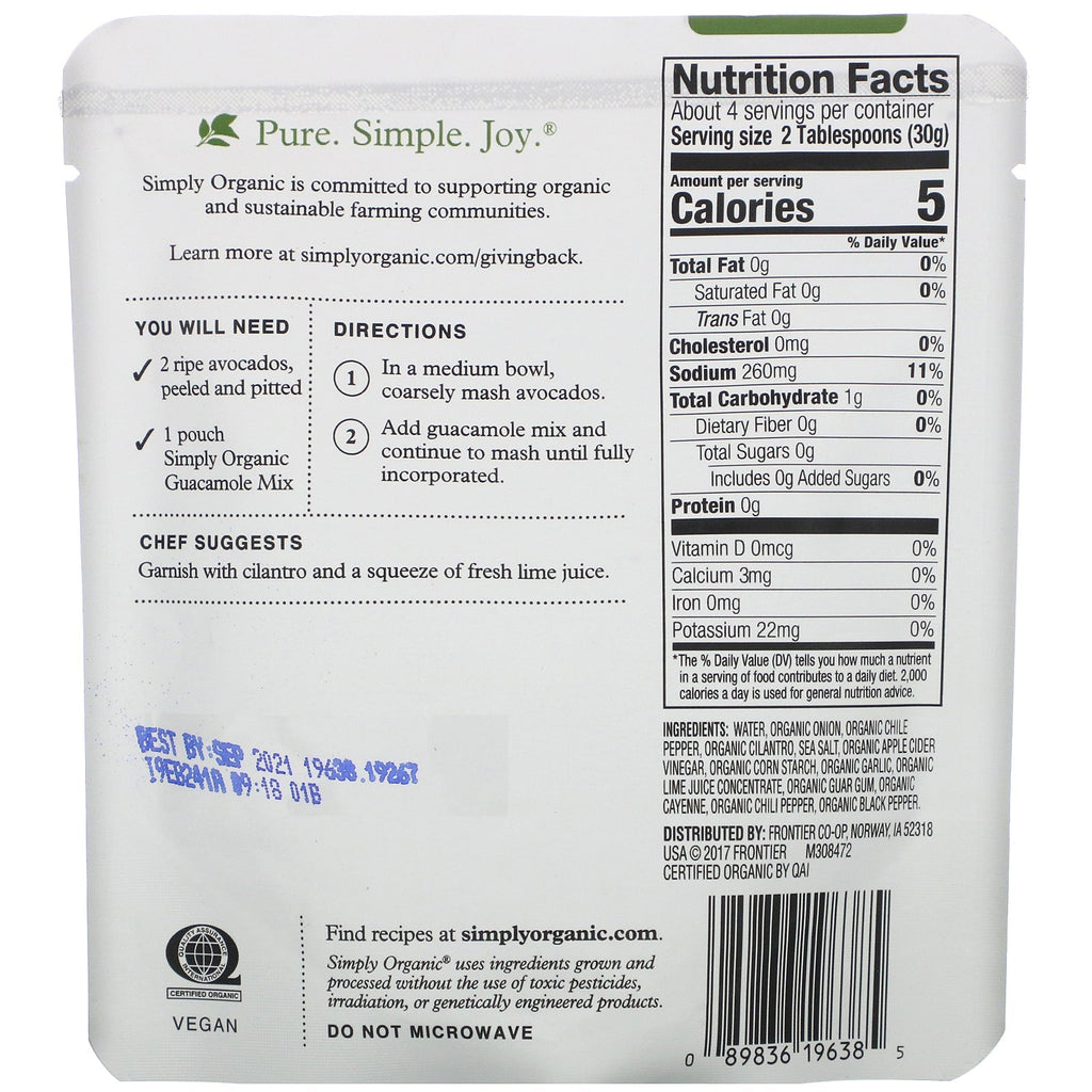 Simply, Guacamole Mix, 4 oz (113 g)