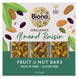Biona Biona Organic Almond Raisin Fruit & Nut Bars 142g