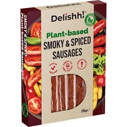Delishh Delishh! Smoky & Spiced Vegan Sausages 280g