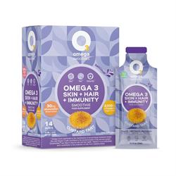 O3Omega Smoothies O3Omega Skin Hair and Immunity Liquid Supplement 14 Count