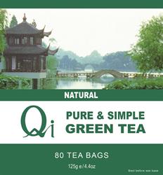 Qi Green Tea Pure and Simple 80 Tea bags / 125g