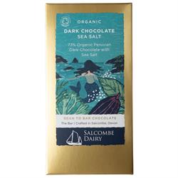 Salcombe Dairy Salcombe Dairy Organic Dark Seasalt Chocolate Bar 75g