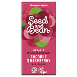 Seed & Bean Organic Coconut & Raspberry Dark 66% Bar 75g