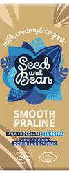 Seed & Bean Smooth Praline Rich Milk 37% Sicilian Hazelnut & Almonds Choc Bar 75g