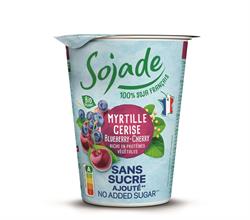 Sojade Organic No Added Sugar Blueberry & Cherry Soya Yogurt 400g