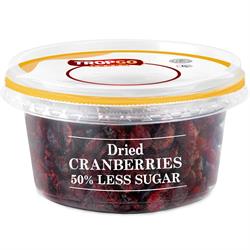 Tropgo Foods FREE Dried Cranberries Reduced Sugar 190g