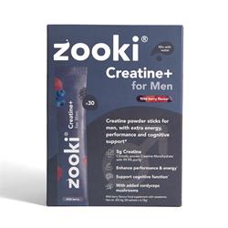 Zooki Creatine+ For Men Powder Sachets Wild Berry 30 Sachets Box