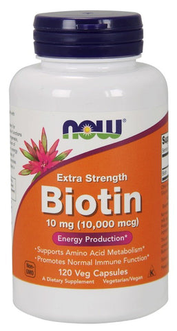 NOW Foods, Biotin, 10mg Extra Strength - 120 vcaps