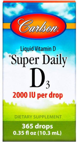 Carlson Labs, Super Daily D3, 2000 IU - 10 ml.