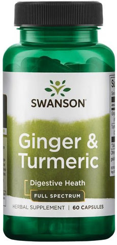 Swanson, Ginger & Turmeric - 60 caps