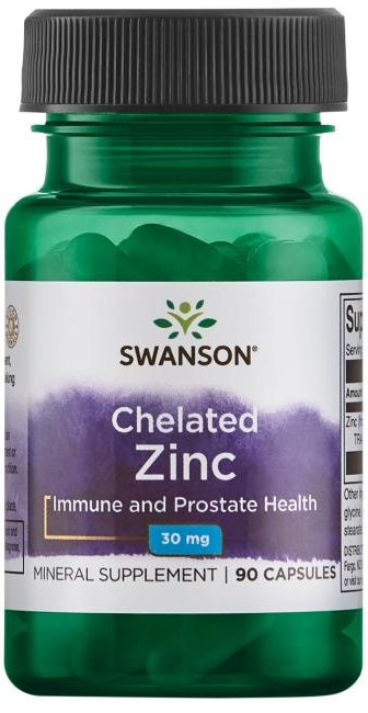 Swanson, Chelated Zinc, 30mg - 90 caps