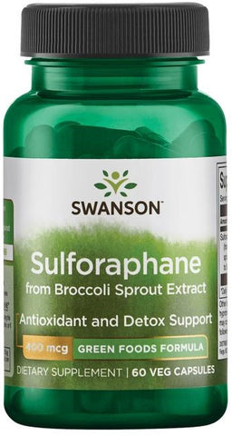Swanson, Sulforaphane from Broccoli Sprout Extract, 400mcg - 60 vcaps