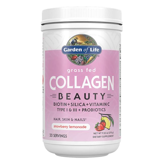 Garden of Life, Grass Fed Collagen Beauty, Strawberry Lemonade - 270g