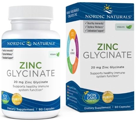 Nordic Naturals, Zinc Glycinate, 20mg - 60 caps