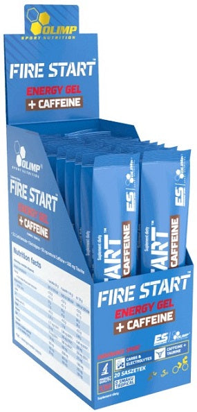 Olimp Nutrition, Fire Start Energy Gel + Caffeine, Blackcurrant - 20 sachets