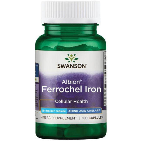 Swanson, Albion Ferrochel Iron, 18mg - 180 caps