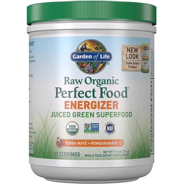 Garden of Life, Raw Organic Perfect Food Energizer, Yerba Mate & Pomegranate - 276g