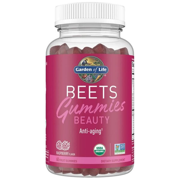 Garden of Life, Beauty Beets Gummies, Raspberry - 60 fruit gummies