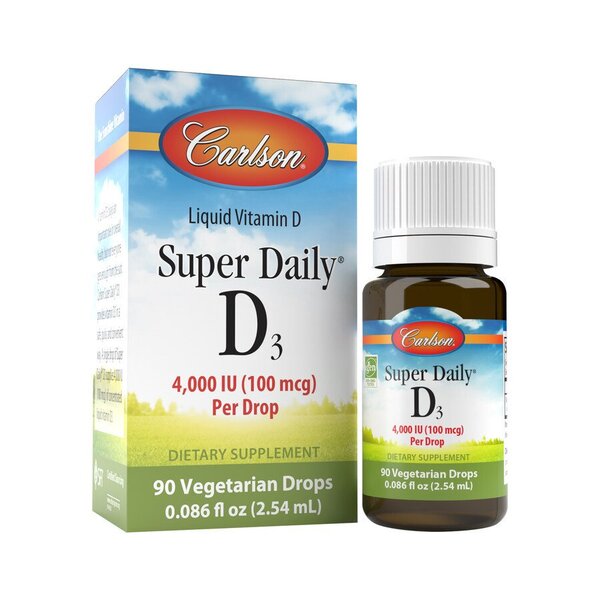 Carlson Labs, Super Daily D3, 4000 IU - 2.5 ml.