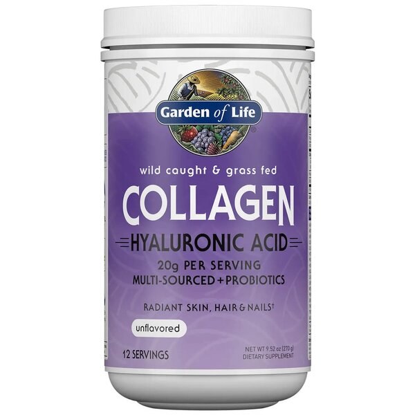 Garden of Life, Wild Caught & Grass Fed Collagen with Hyaluronic Acid Powder - 270g