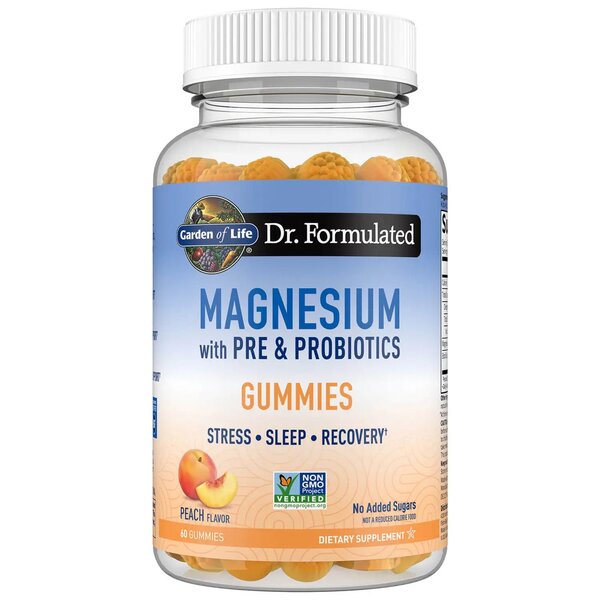 Garden of Life, Dr. Formulated Magnesium with Pre & Probiotics Gummies, Peach - 60 gummies