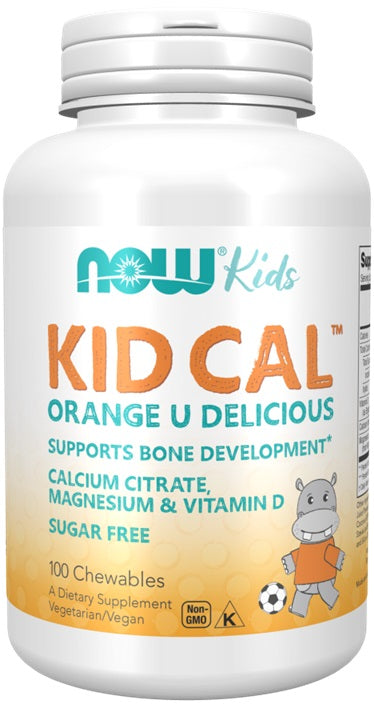 NOW Foods, Kid Cal, Orange U Delicious - 100 chewables