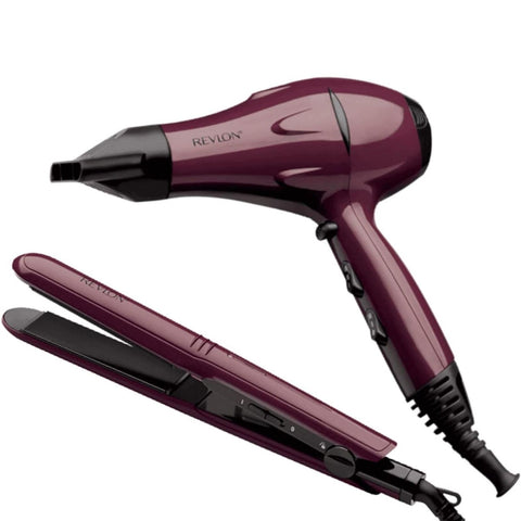 Revlon HairDryer & Straightener Set | 2kw Dryer, 210