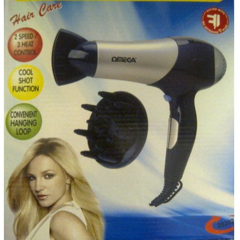 Omega Omega HD-202 Hair Dryer 2200W 3 Heat 2 Speed