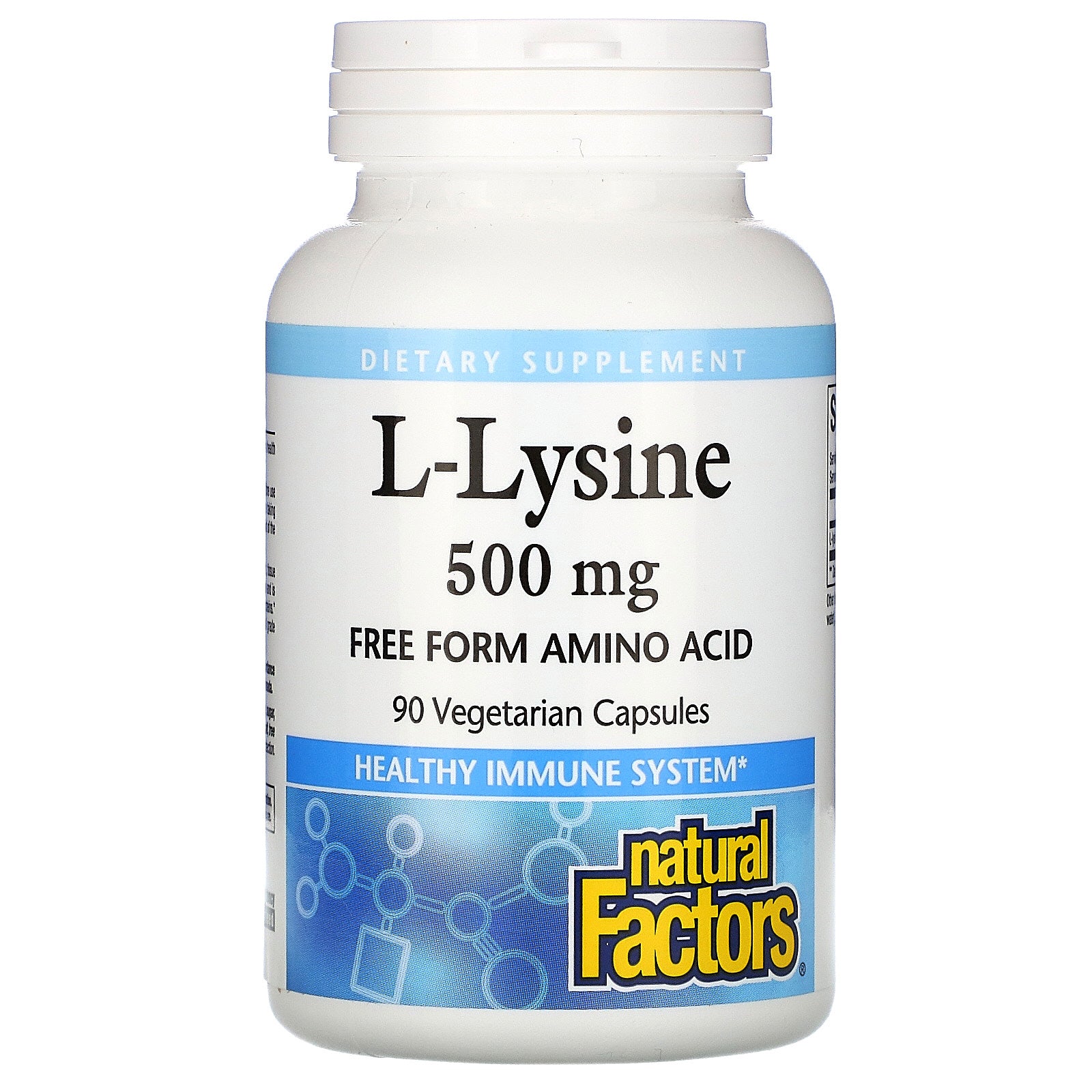 Natural Factors, L-Lysine, 500 mg, 90 Vegetarian Capsules