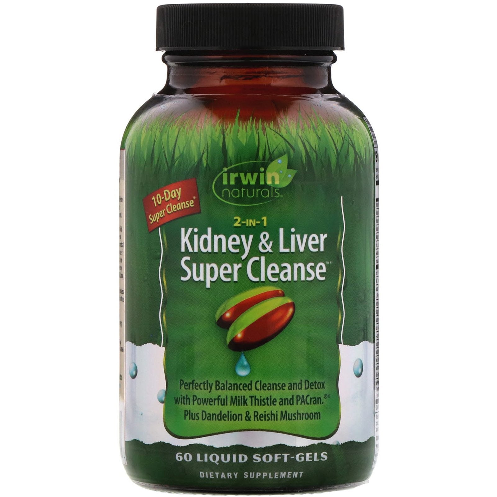 Irwin Naturals, 2 in 1 Kidney & Liver Super Cleanse, 60 Liquid Soft-Gels