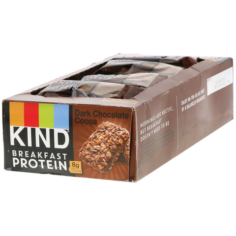 KIND Bars, Breakfast Protein, Dark Chocolate Cocoa, 8 Pack of 2 Bars, 1.76 oz (50 g) Each