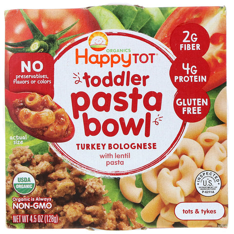 Happy Family Organics, Organics Happy Tot, Toddler Pasta Bowl, Turkey Bolognese, 4.5 oz (128 g)