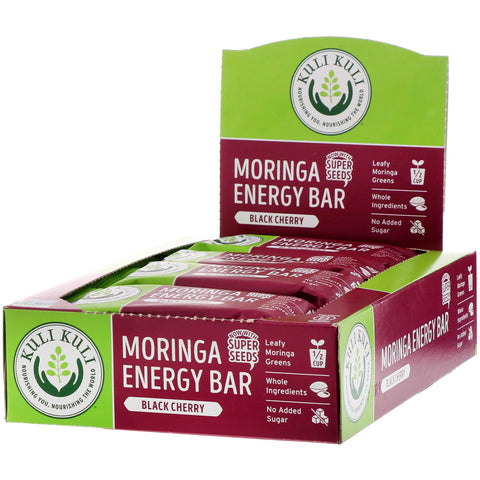 Kuli Kuli, Moringa Energy Bar, Black Cherry, 12 Bars, 1.6 oz (45 g) Each