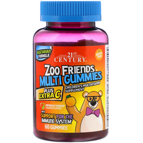 21st Century, Zoo Friends Multi Gummies, Plus Extra C, 60 Gummies