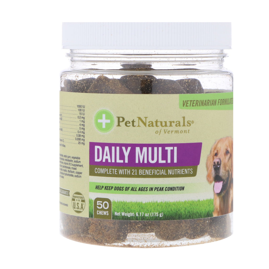 Pet Naturals of Vermont, Daily Multi, For Dogs, 50 Chews, 6.17 oz (175 g)