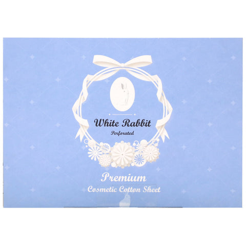 White Rabbit, Premium Cosmetic Cotton Sheet, Perforated, 200 Sheets