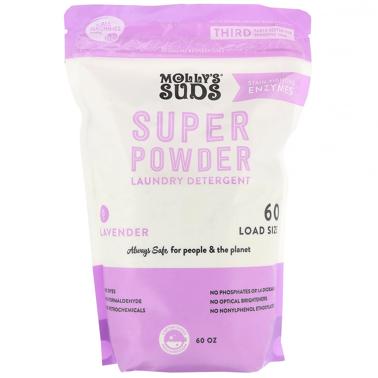 Molly's Suds, Super Powder Laundry Detergent, Lavender, 60 Loads, 60 oz