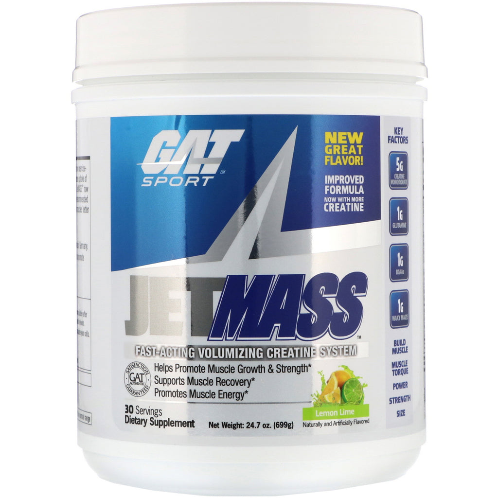 GAT, JetMASS, Fast-Acting Volumizing Creatine System, Lemon Lime, 24.7 oz (699 g)