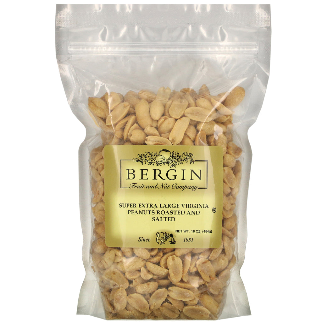 Bergin Fruit and Nut Company, Super Extra Large Virginia Peanuts Roasted and Salted, 16 oz (454 g)