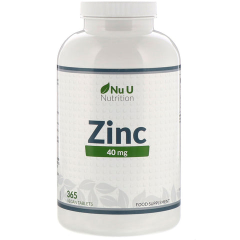 Nu U Nutrition, Zinc, 40 mg, 365 Vegan Tablets