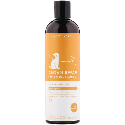 Kin+Kind, Argan Repair, Dry Skin Dog Shampoo, Warm Woody Fragrance, 12 fl oz (354 ml)